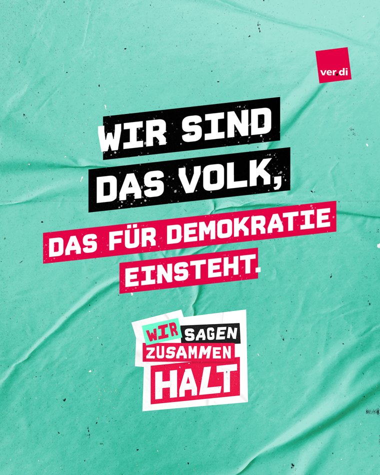 Wir sagen zusammen Halt - Wir sind das Volk - Hochformat