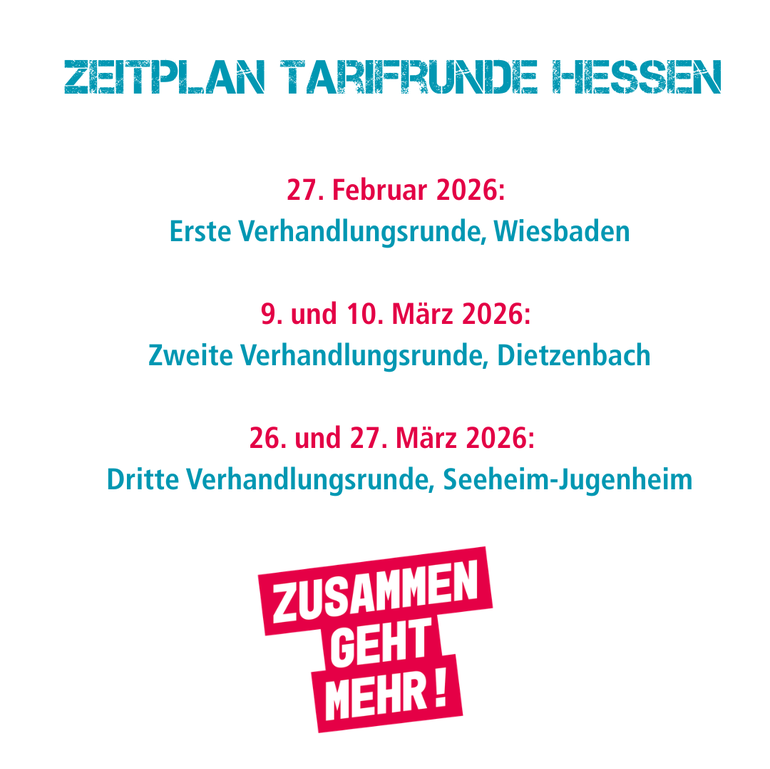 Zeitplan Tarifrunde Hessen