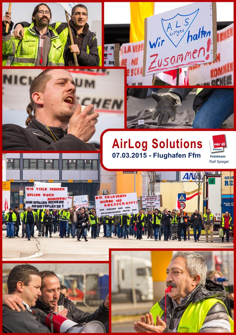 Kundgebung von AirLog Solutions am 07.03.2015 am Flughafen Frankfurt