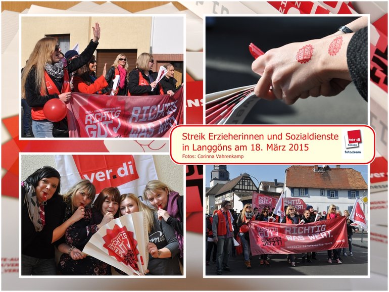 Streik am 18.93.2015 in langgöns, Sozial und Erziehungsdienst