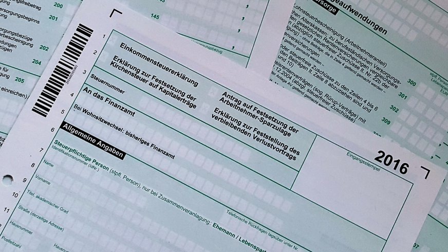 Abbildung von Lohnstuerformularen aus dem Jahr 2016
